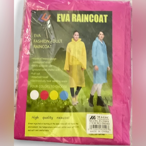 SonneSky Unisex Raincoat Long Pink Rain Poncho Reusable Size OS - Picture 1 of 2